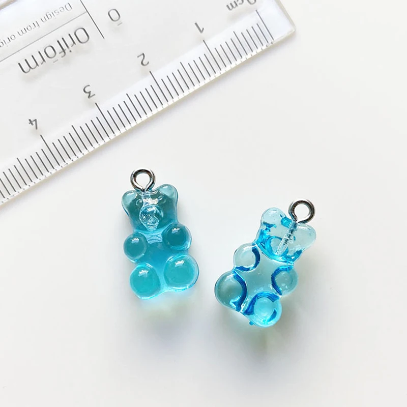 10PCs Colorful Gummy Bear Resin Charms For Jewelry Making Bulk DIY  Bracelets Necklaces Dangle Earrings Transparent Bear Pendants
