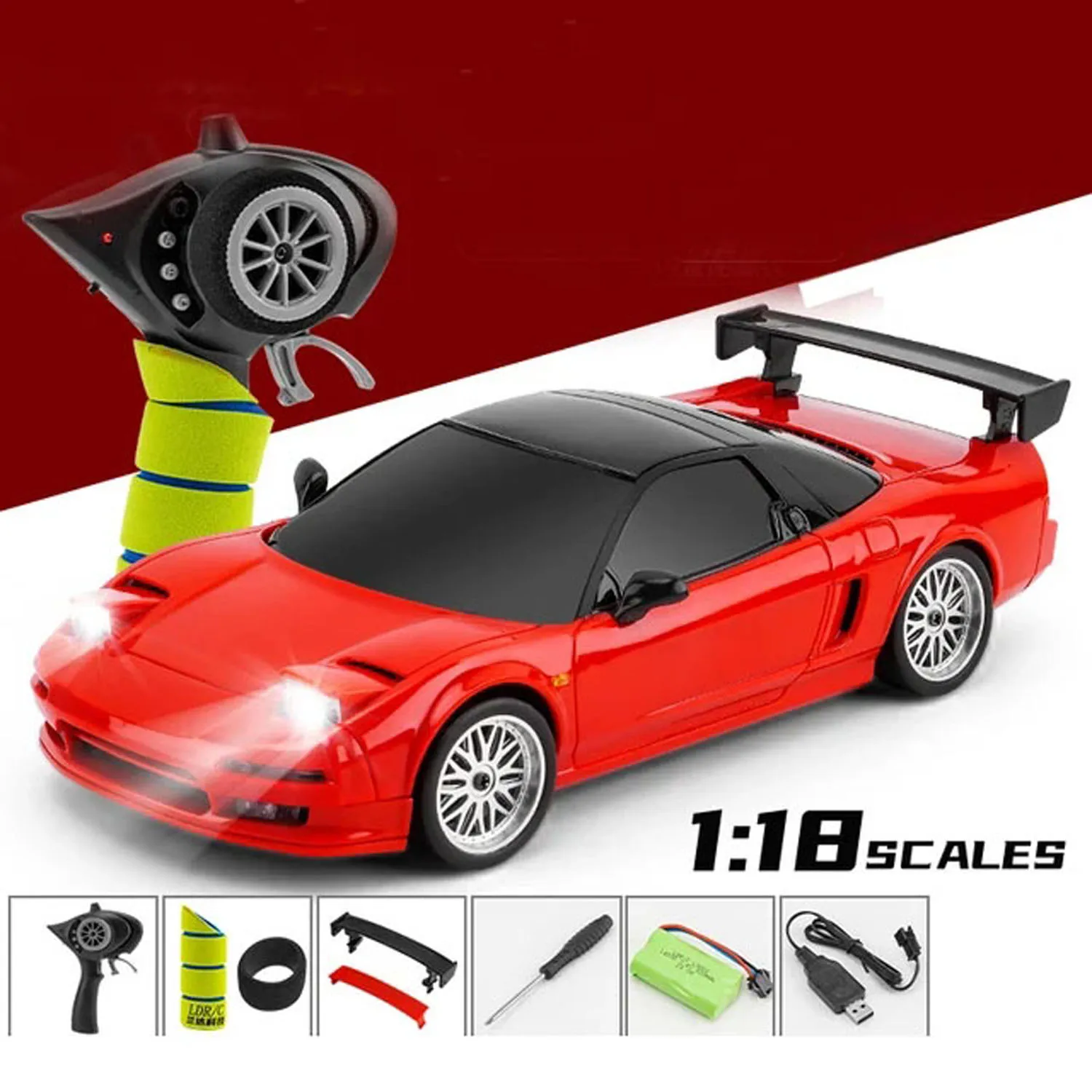 High Speed 1/18 RWD RC Racing Drift Car RTR Mini Toys Gifts 4x2 Electric Vehicles Model with Gyroscope LDRC LD1803 Cars Hobby 2