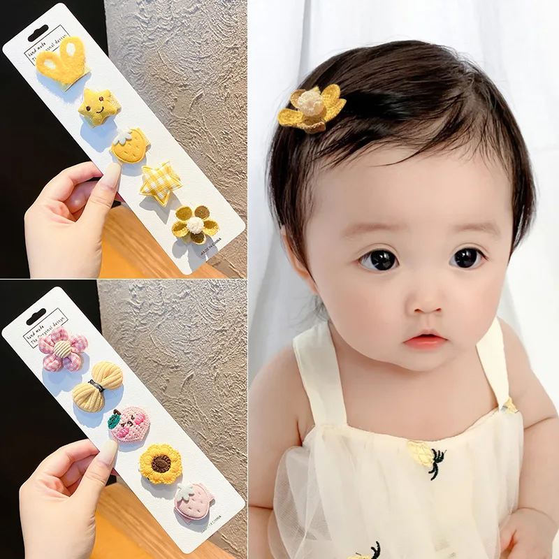 CuteHairClipsBabyGirlAccessoriesToddlerBowknotKnittedHairClip