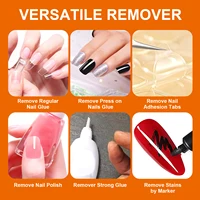 3 bottles Nail Glue Remover for Fake Nails Easily Removes Acrylic Nails, Press-On Nails & Rhinestones - Convenient Prying Cap 2
