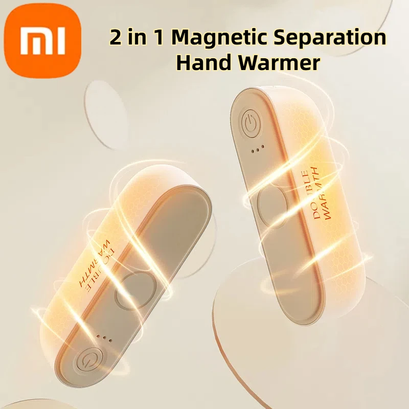 Portable Hand Warmer Xiaomi 2 in 1 Magnetic Separation Winter Durable Safe Heating Pocket