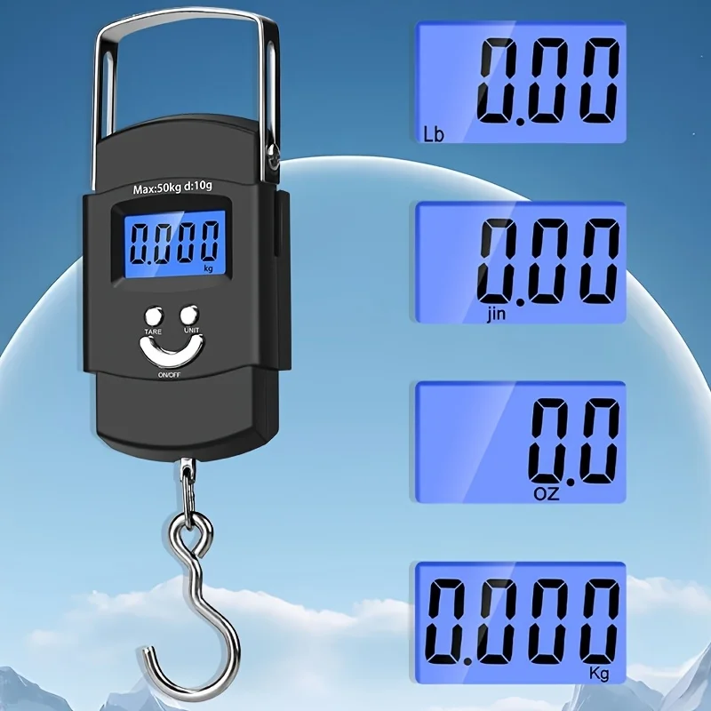 Balance pêche portable 50kg rétro-éclairée - Pèse-poissons LCD pour pêcheurs et chasseurs extérieur