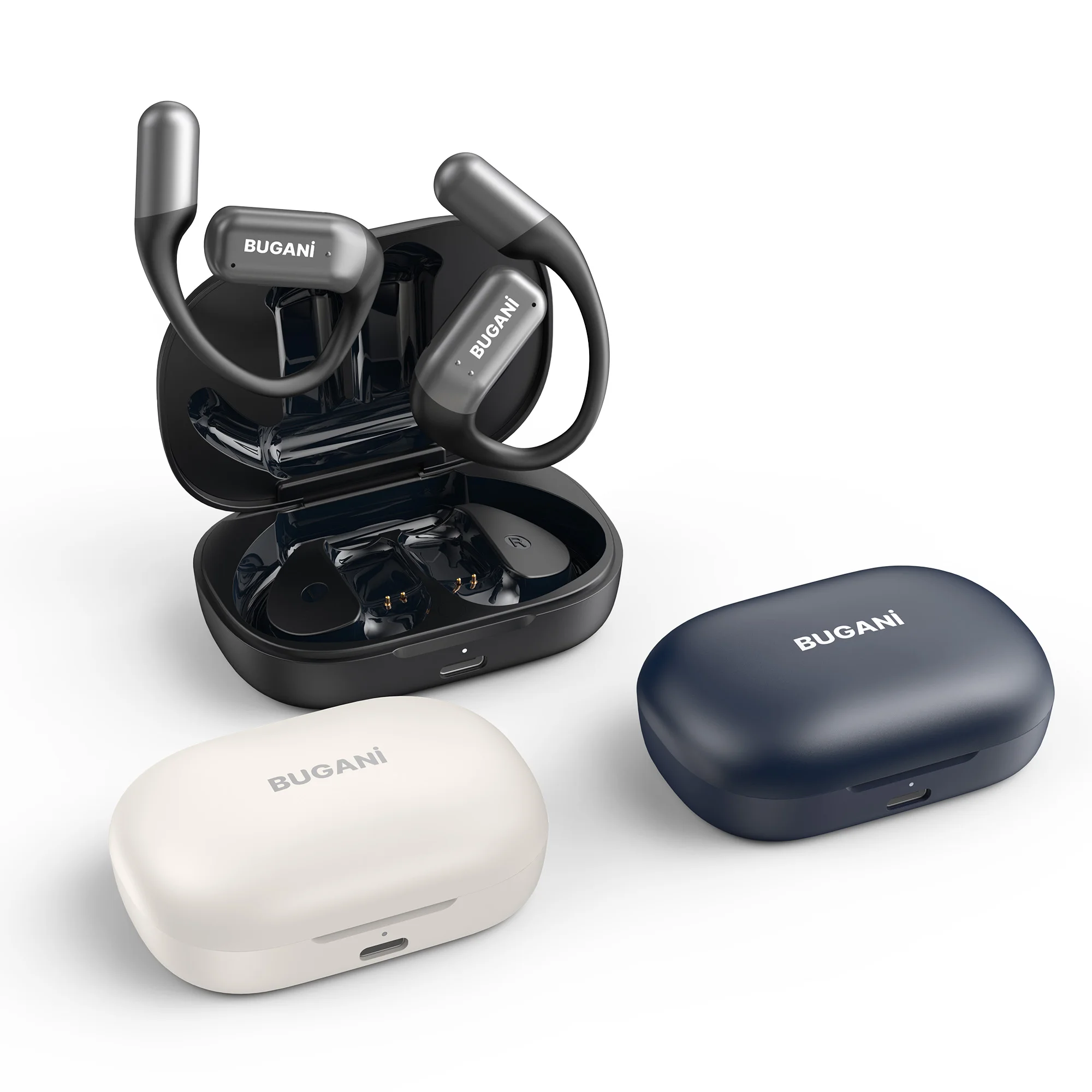 BUGANI AI translation earbuds, real-time translation into 134 languages, 3 in 1 earphones, 5.4 wireless earphones, touch control 3