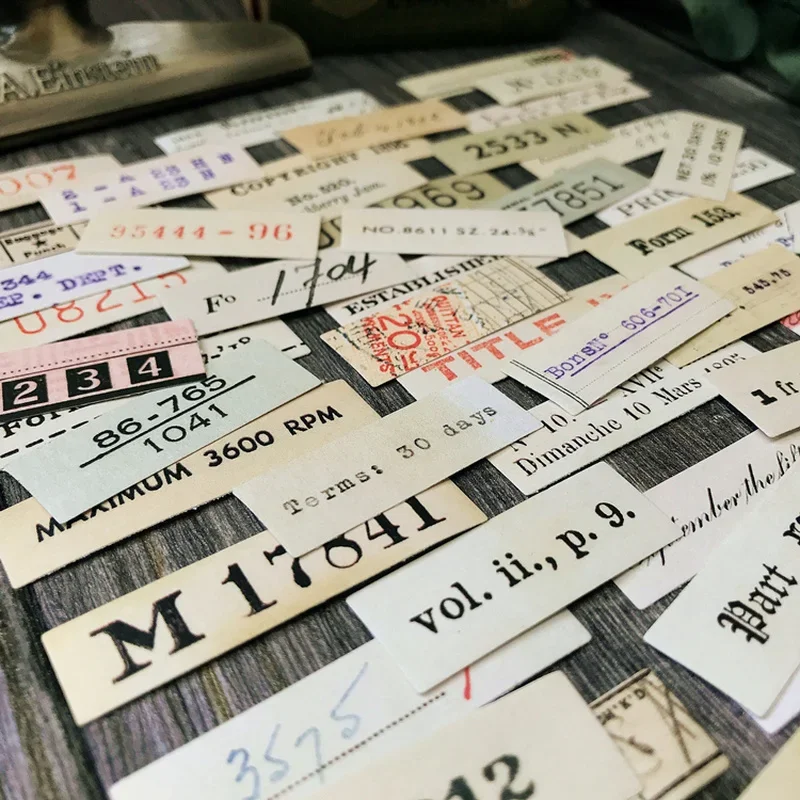 25Pcs Tim Holtz Style Postmark Junk Journal Ephemera Decorative Numbers DIY Album Scrapbooking Stickers