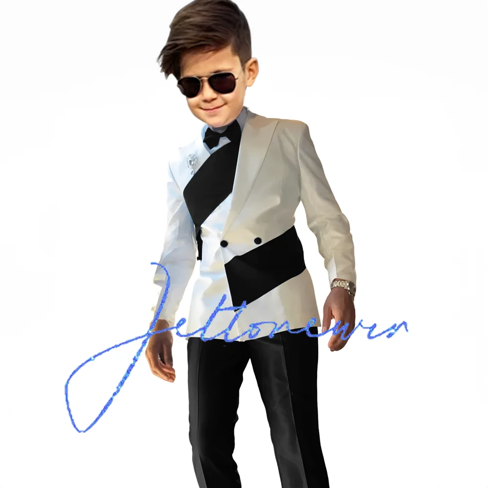 Wedding Boy Suit 2 Piece Set Double Breasted Blazer Tuxedo for KIds Party Clothes Size 2-18 Years Old Boy Suit