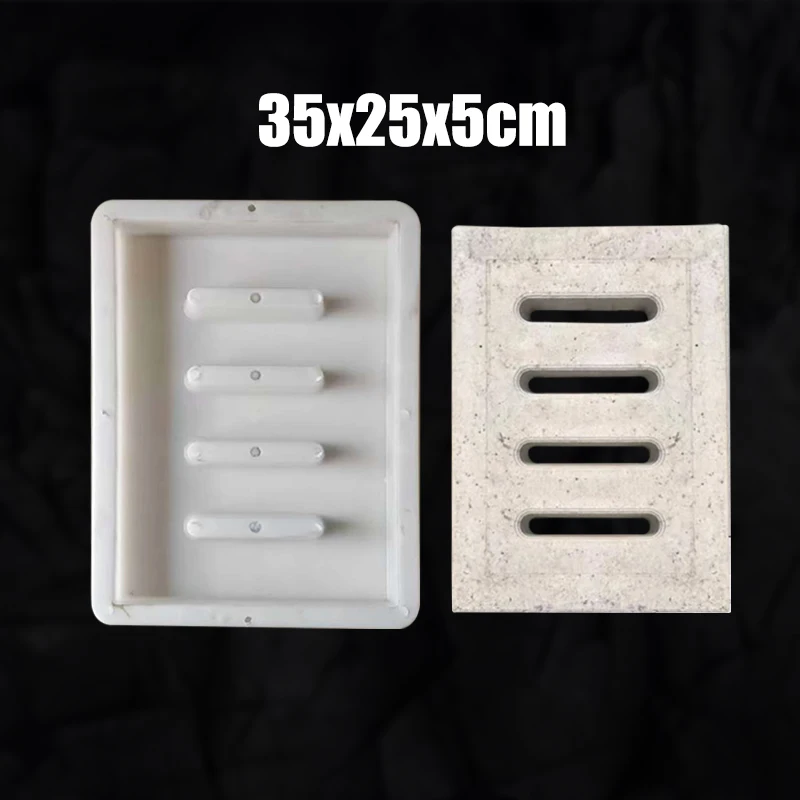 Plastic mold for gutter cover plate, sewer drain cover plate 35x25x5cm, municipal highway concrete manhole mold