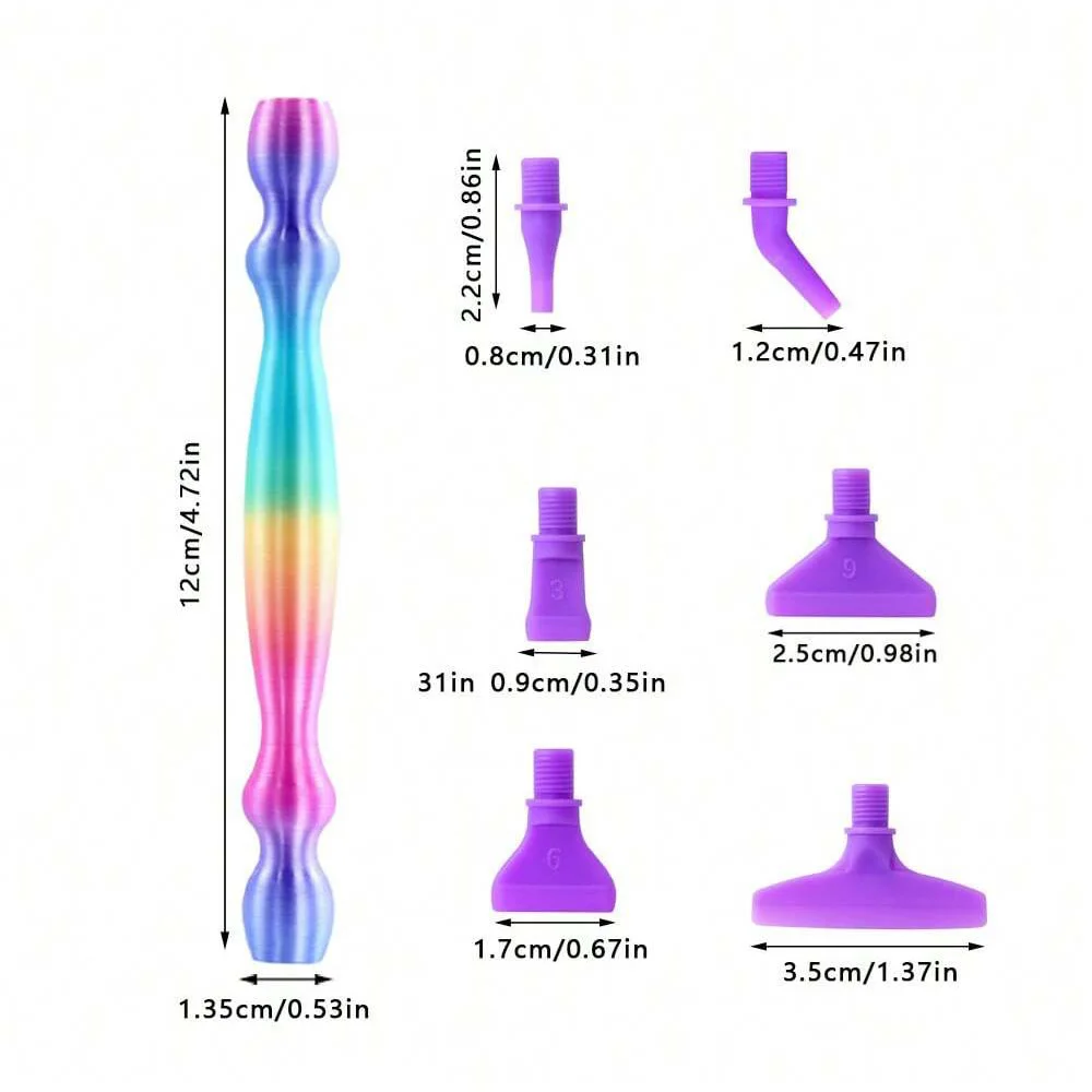 5D Diamond Painting Pen Kit Resin Ergonomic Point Drill Pens with Multifunctional Tips Embroidery Cross Stitch Accessories