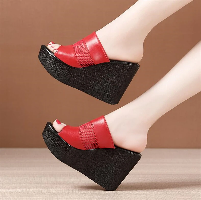 

Women Sandals Summer 2023 Elegant Women Slippers Wedges Platform Beach Flip Flops High Heels 11cm Ladies Shoes Pumps Thick Slide