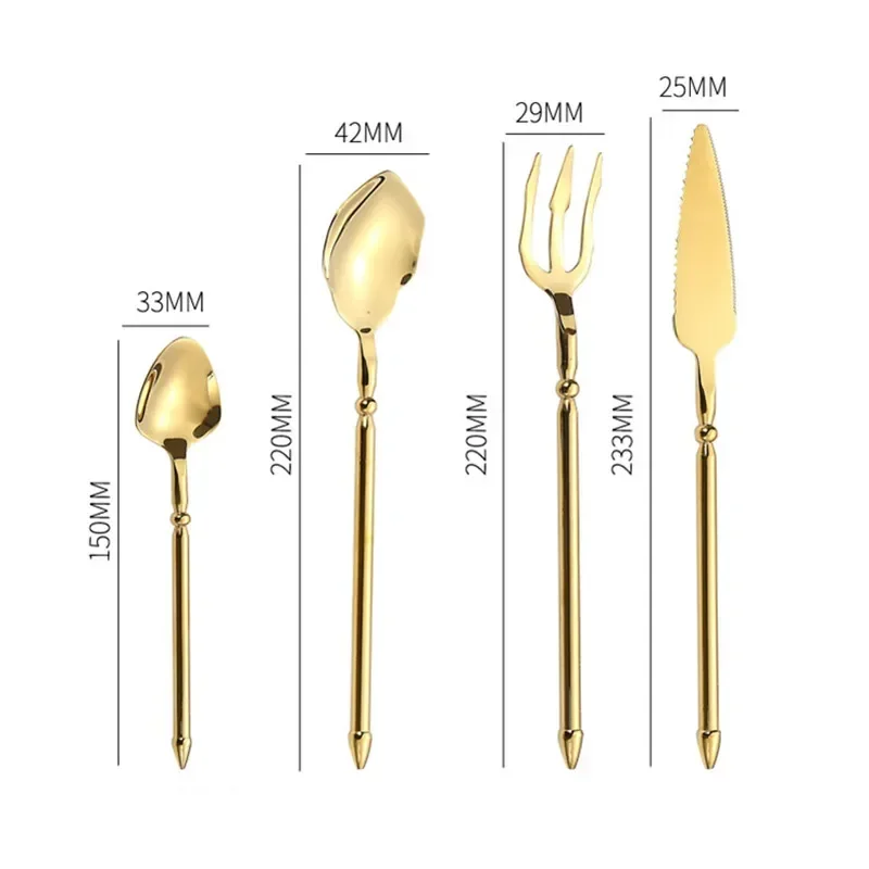 Upscale Cutlery Set 304 Stainless Steel Spoon and Fork Set Household Trident Kitchen Utensil Western Dinnerware Home Decor 4pcs