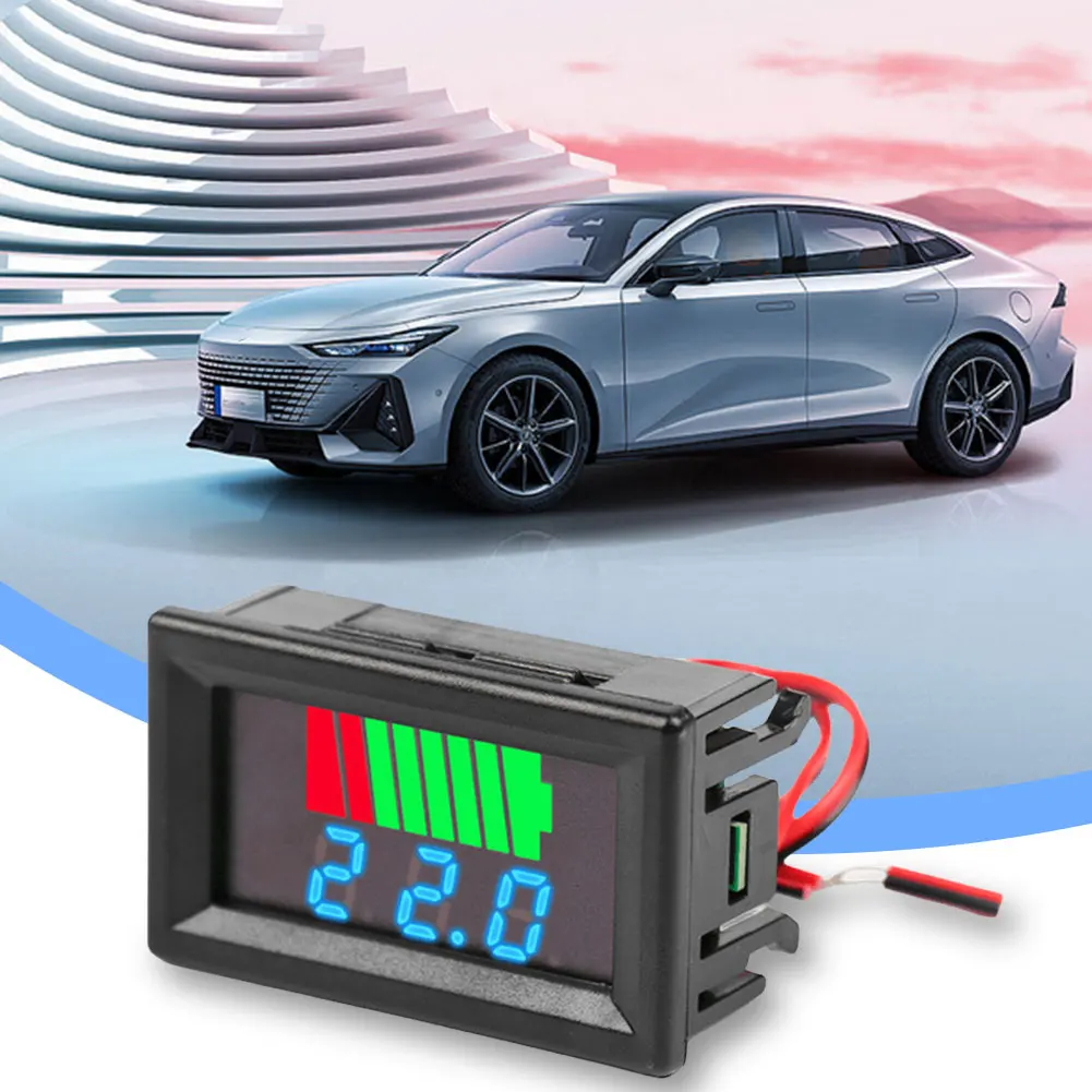 자동차 배터리 충전 수준 표시기 용량 측정기 테스터 12V 24V 36V 48V 60V 72V 배터리 모니터 자동 식별