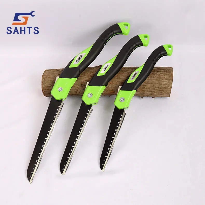 SAHTS 수동 접이식 캠핑 톱, 쇠톱 SK5 합금강 톱날, 휴대용 나무 가지 치기 접이식 캠핑 관광 손 톱 ...