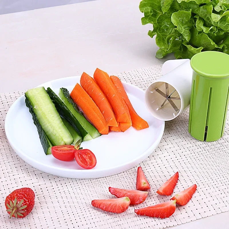 Cucumber Cutter Stainless Steel Blade Fruit and Vegetable Divider Carrot Cutter Kitchen Gadgets Vegetable Cutter Kitchen Gadgets