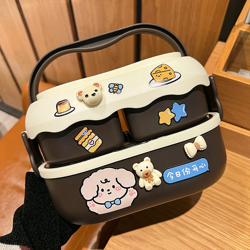 Cute Lunch Box For Kids Girl Portable Plastic Large Bento Box For