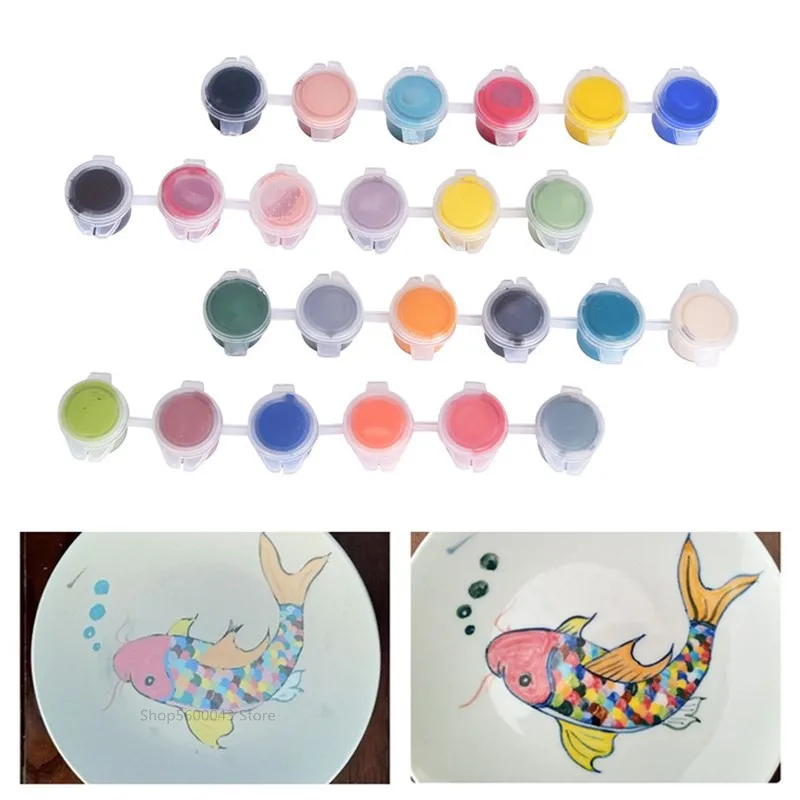 Pottery Coloring Tool 24 Colors/set Ceramic Painting Pigment Underglaze Color Jingdezhen Ceramic Painting Pigment Medium Temperature Baking Color