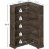 Wood Corner Bookcase, 5-Shelf 65 Inch Tall Bookshelf with Storage, Floor Standing Display Book Shelf for Living Room 3