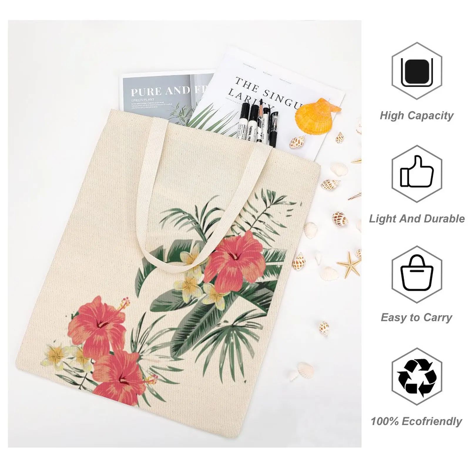 Women Shopping Bag Custom Printed Canvas Tote Handbag Reusable Shoulder Bags Large Capacity Traveling Women's Casual Tote  Bags