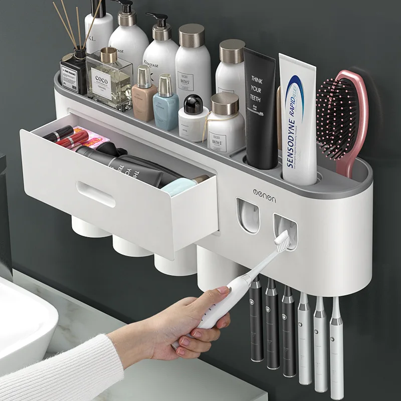 Automatic Toothpaste Squeezer Dispenser Storage Rack Box