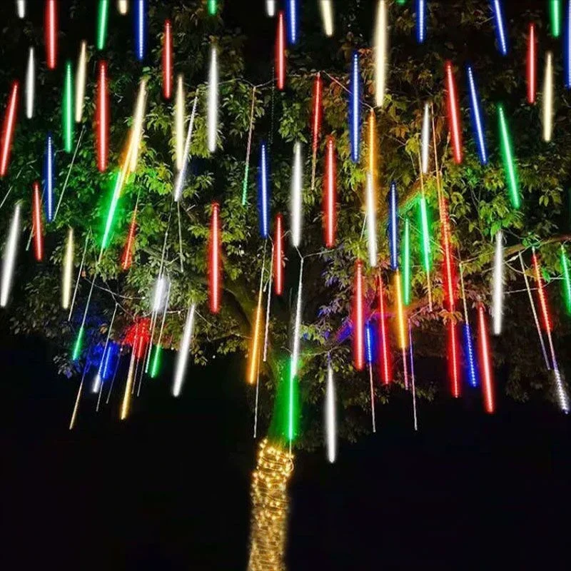 16/24/32 Tubes New Year Garland LED Meteor Shower Rain String Lights Party Christmas Tree Decoration for Street Halloween Decor