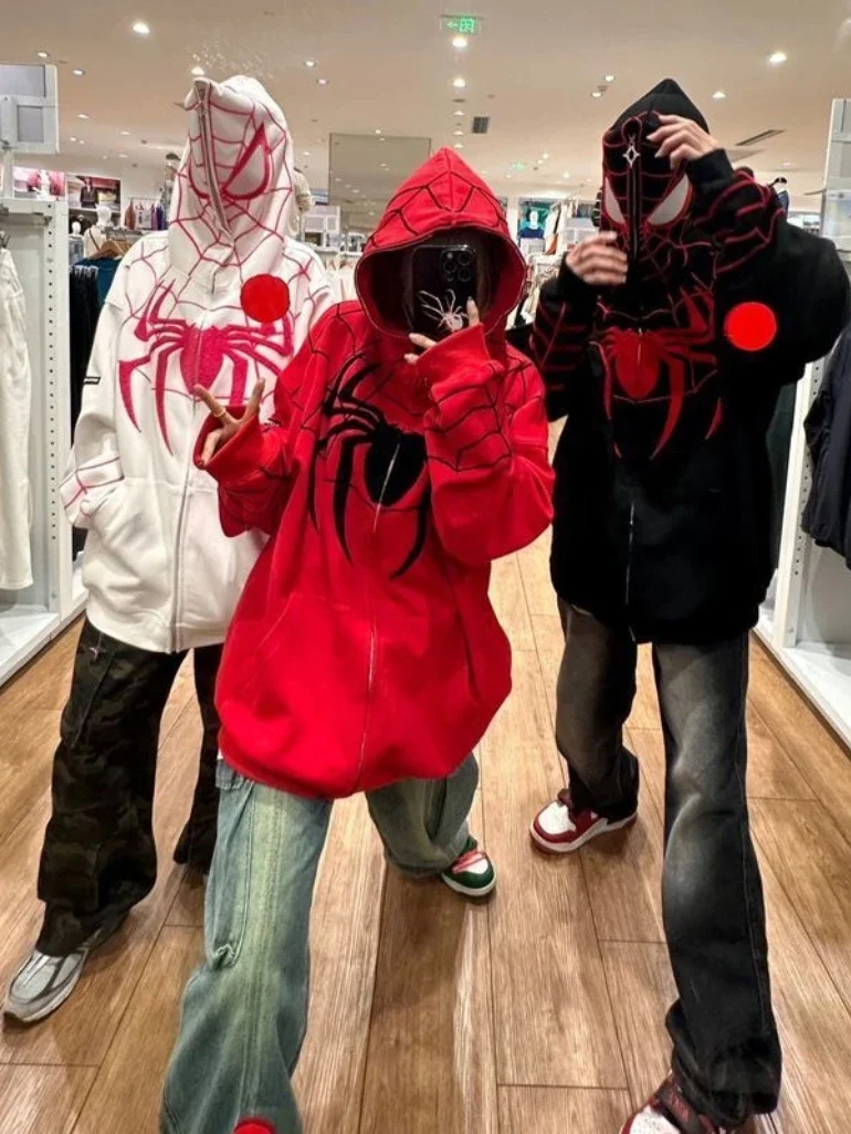 

New Spider Man Hoodies Anime Figure 3d Digital Printing Hooded Fashion Hip-Hop Sweatshirts Zipper To Top Women Men Costume Gifts