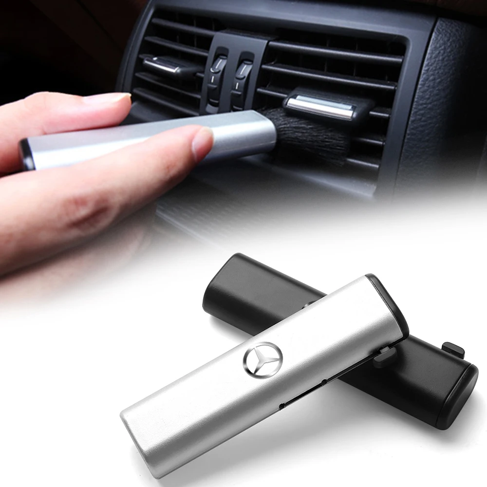 Retractable Car Air Vent Detailing Cleaning Brush Auto Dust Remover Accessories For Mercedes Benz AMG Class W447 W204 W205 Smart