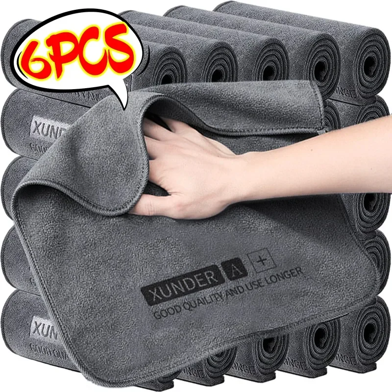 Microfiber Car Washing Towel Auto Cleaning Drying Cloth Hemming Care Detailing Cloths Water Absorption Car Rag Clean Tool 6/1PCS microfiber towel cleaning cloth microfiber wash towel towel cleaning cloth
