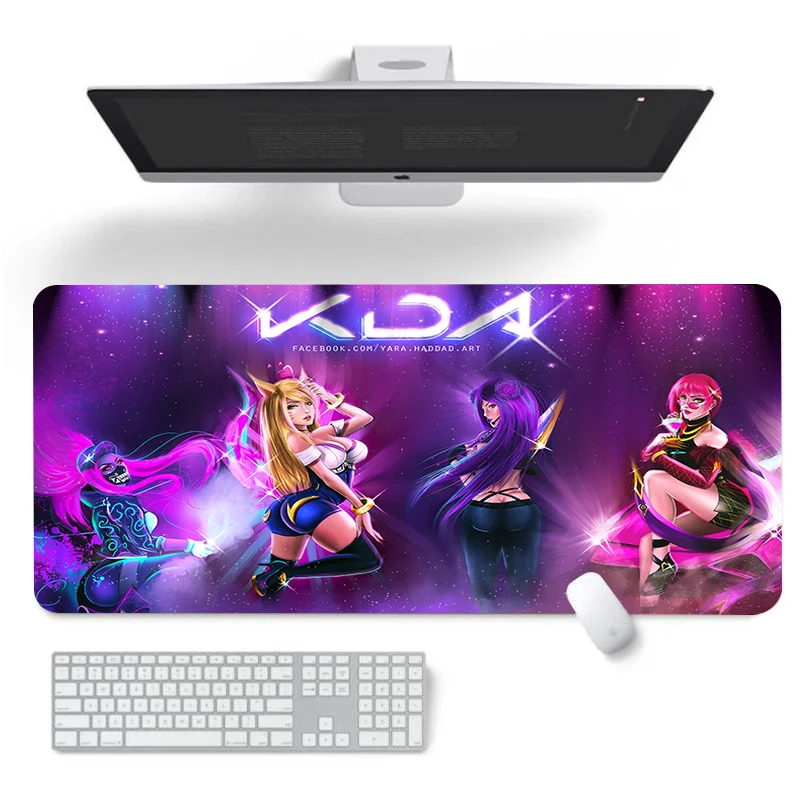 

LOL KDA Keyboard Gaming Mouse Pad 900x400 Large Desk Mat Deskmat Deskpad Gamer Cabinet Xxl Mousepad Anime Computer and Office