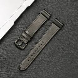 Elegant No Gap Leather Watch Strap - Premium Bracelet for Galaxy Watch 5 Pro (Grey black)