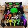 Sprunki Bedding Set 3D Printed Anime Game Skin-Friendly Suitable for Bedroom Duvet Cover Set With Pillowcases Kids Home Textile 4