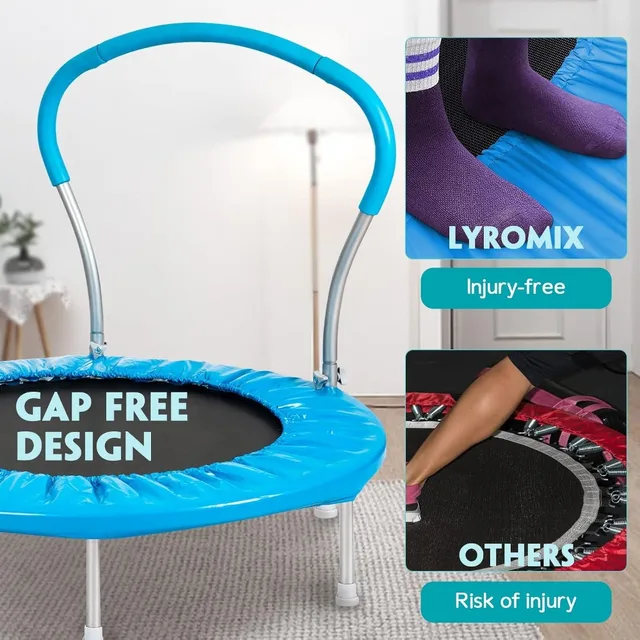 36-Inch Kids Trampoline with Handle - Indoor Mini Rebounder for Toddlers, Safe & Fun Fitness