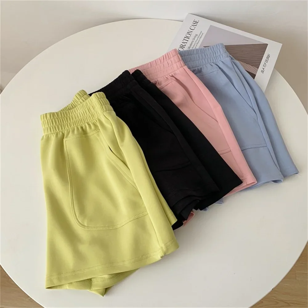 Women's Y2K Summer High Waist Shorts Loose Pocket Sport Bottoms Fashion Casual Bright Color Short Pants Girls Homewear Freeship