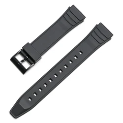 Black Convex Resin Silicone Waterproof Sport Watch Band - 20mm Strap - 20mm (Black)