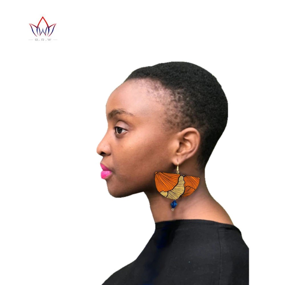 2022 African Cloth Fabric Earrings Handmade Earrings For Women African