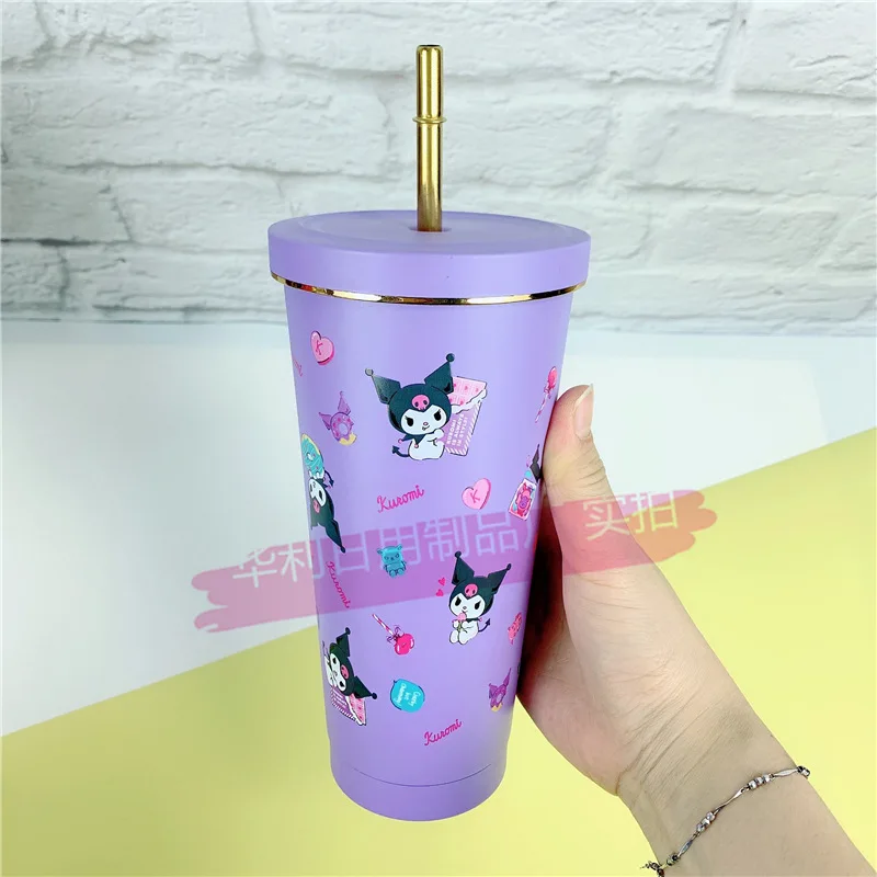 Kawaii Stainless Steel Straw Cup Sanrioed My Melody Kuromi Cinnamoroll Cute  Cartoon Large Capacity Coffee Cup Thermal Mug Gift - AliExpress