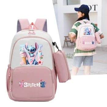 Zaino per ragazze Stitch Disney con borse a matita Borsa da viaggio per donna Nuovi zaini per studenti Bambini Regali per libri di grande capacità 1