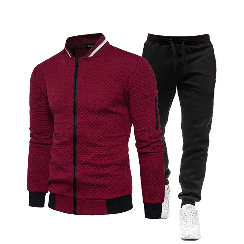 Borgoña - Chándal Chaqueta Casual 2 Pcs para Hombre
