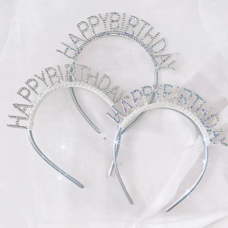 Unicorn Headband Birthday Headband Set Ins Girl Hairband Happy Birthday Party Decor Delicate Birthday Headband Cute Hair Hoop Girl Kid Children Photo Prop 생일 머리띠