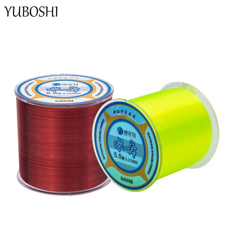 YUBOSHI Super Wear-Resistant 500M Nylon Line 0.12mm-0.50mm Japanese High  Strength Monofilament Fishing Line