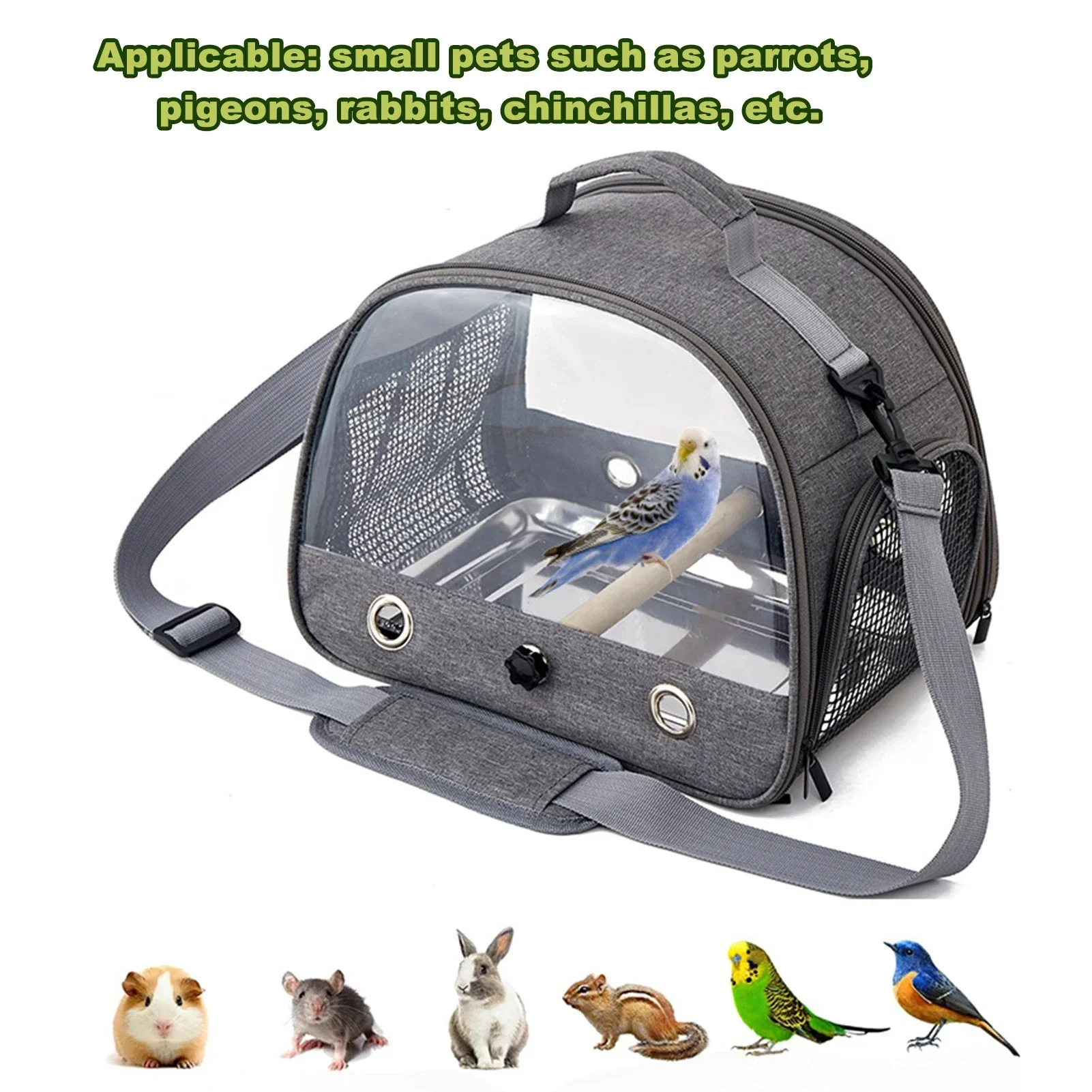 Parrot Carrier Bag Portable Bird Backpack with Perch For Birds Cage Side Window Foldable Samll Pet Travel Cage Bird Supplies pet carrier bag