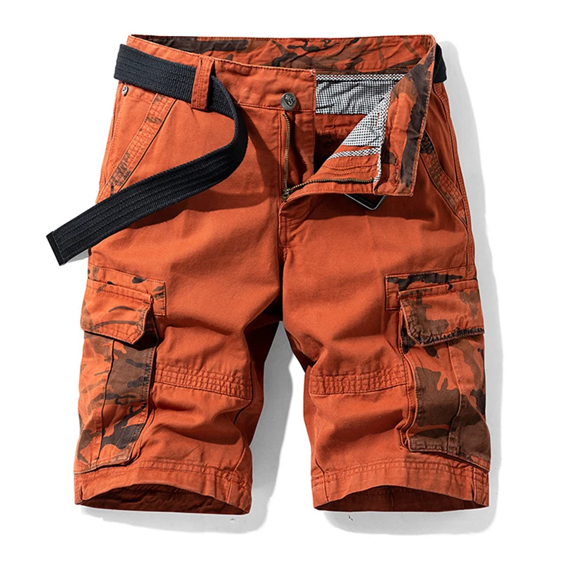 New Casual Mens Patchwork Cargo Shorts 2025 Spring Summer Streetwear Fashion Shorts For Men Leisure Loose Straight Shorts Male 3