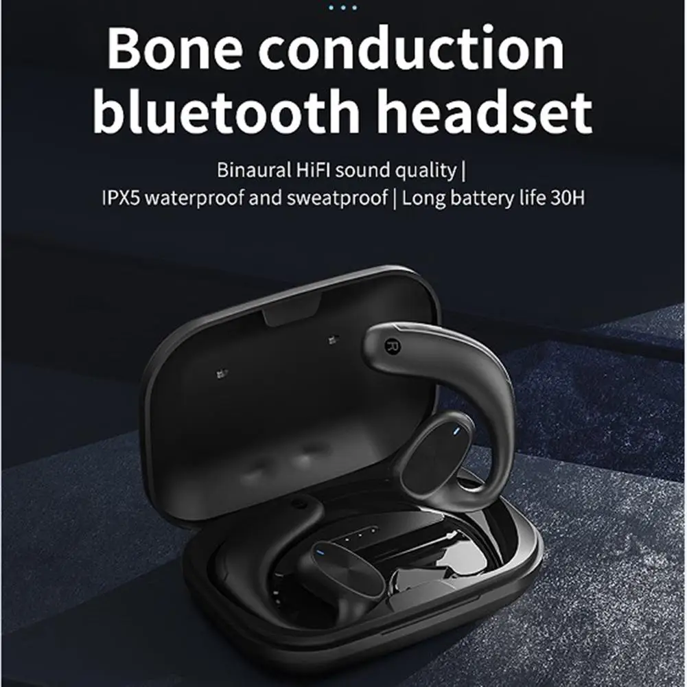 

Bluetooth Headset Binaural With Charging Bin Air Conduction Business Stereo Wireless Earbuds