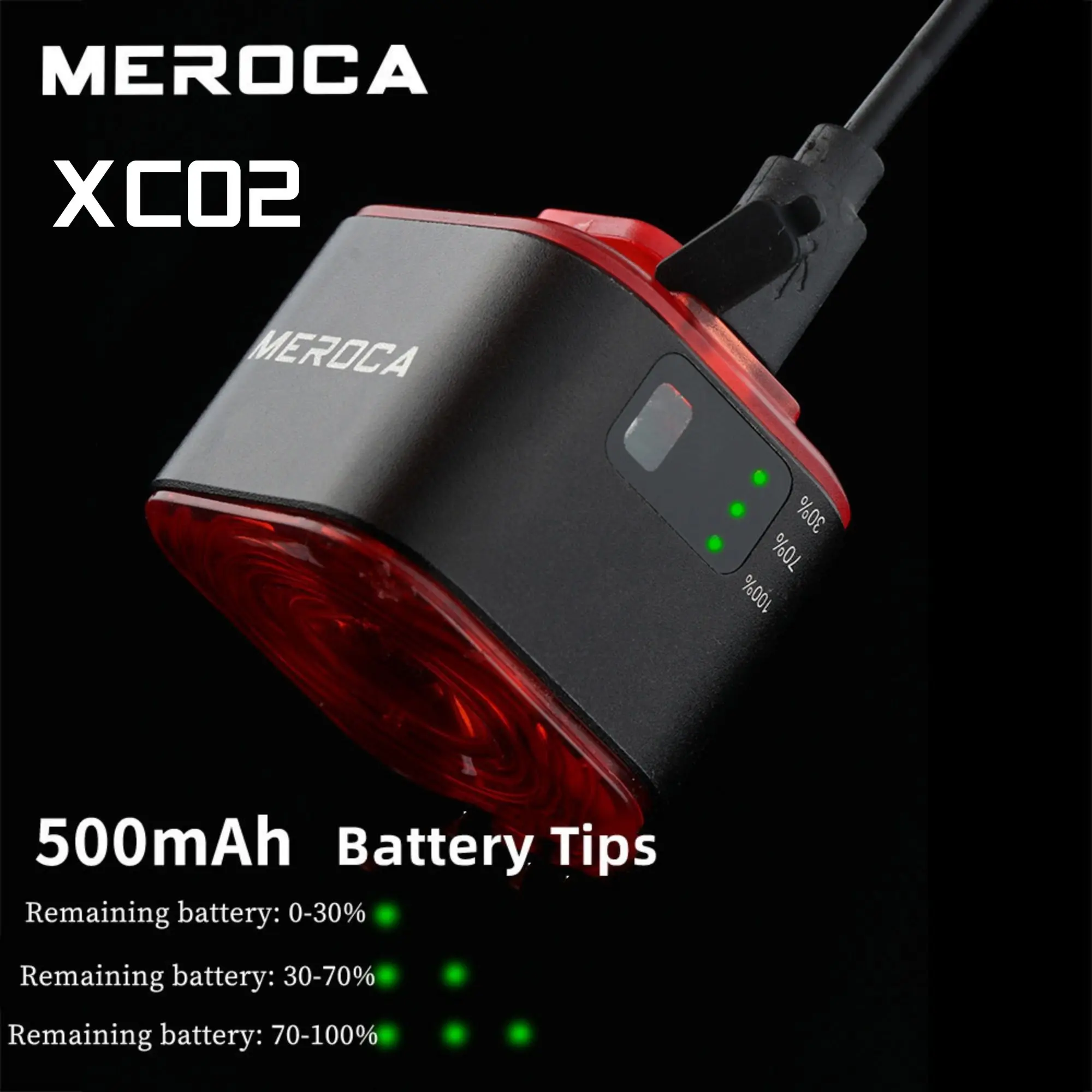 MEROCABicycleSmartAutoSensingLightIPx6WaterproofLEDCharging