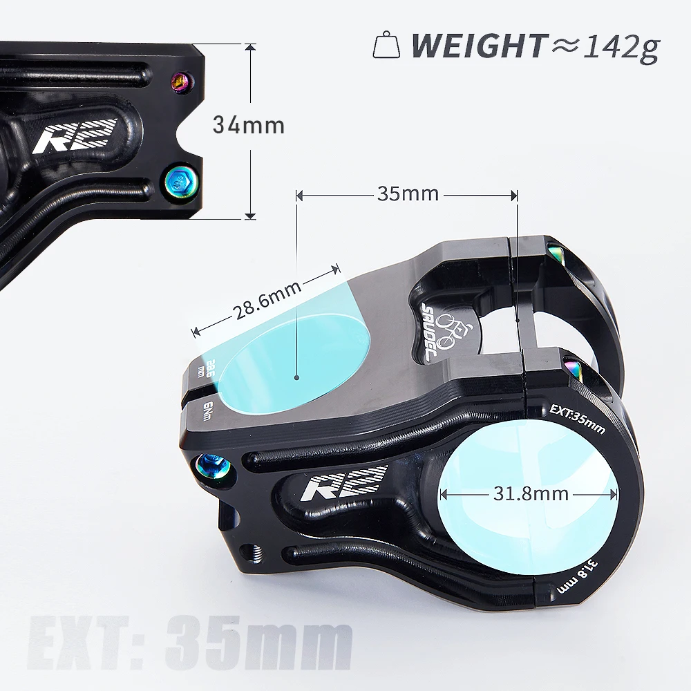 KRSEC MTB Power Stem 35mm Negative Angle Riser - Image 6
