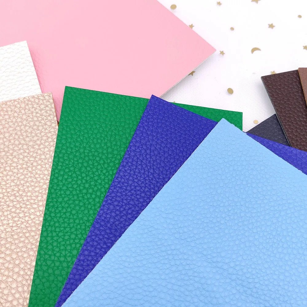 20*10cm Litchi PU Leather Fabric Faux Leather for Sewing Bags Garment Sofa Waterproof Synthetic Fabric DIY Bow Material Sheet 3