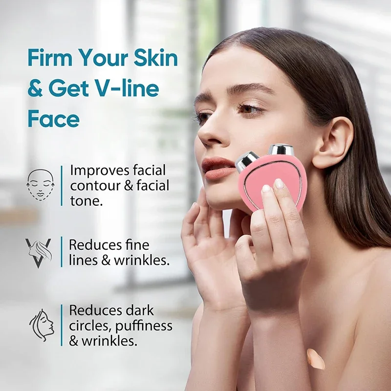 EMS Face Lifting Device Facial Microcurrent Roller Massage Sonic Vibration Skin Tightening Rejuvenation Anti Wrinkle Beauty Care 5