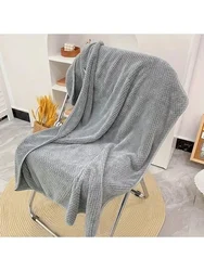 Plush Coral Velvet Quick-Dry Baby Bath Towel - Ultra-Absorbent and Soft (Gray)
