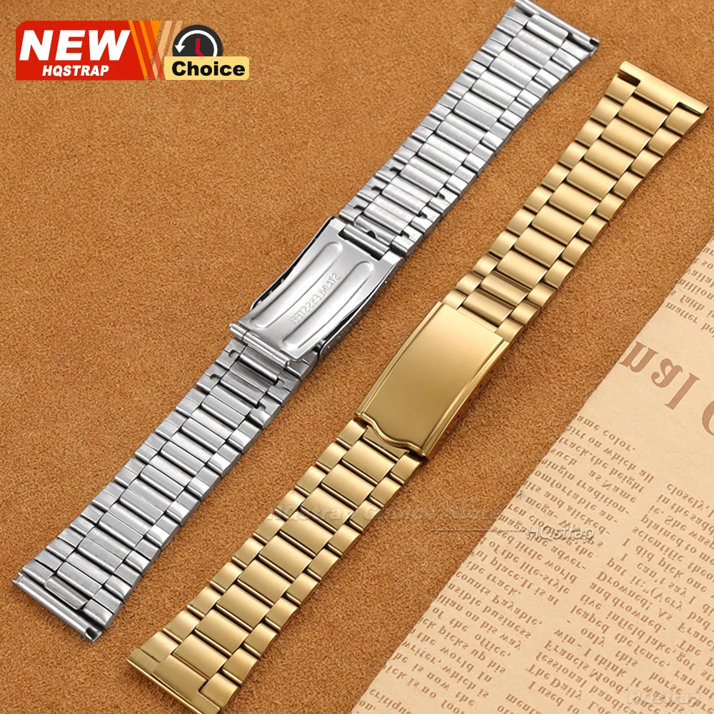 Universal Stainless Steel Smart Watch Replacement Band - Silver Metal Bracelet Strap
