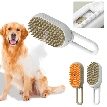 3 in 1 Pet Electric Steam Brush Cat and Dog Cleaning Spray Massage Grooming Comb Retractable Handle Pet Hair Removal Brush 1