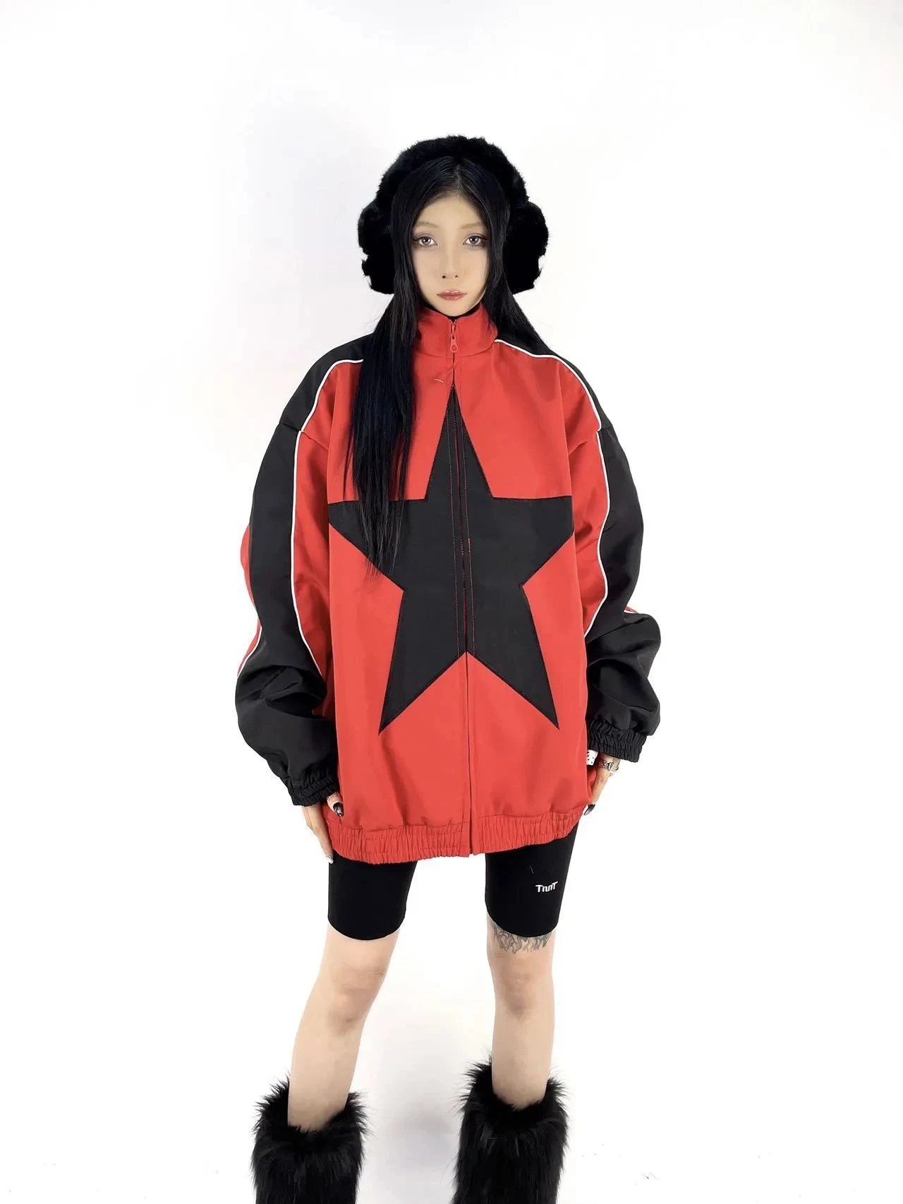 Spring Bomber Jacket Men Women Vintage Star Pattern Harajuku Y2k 