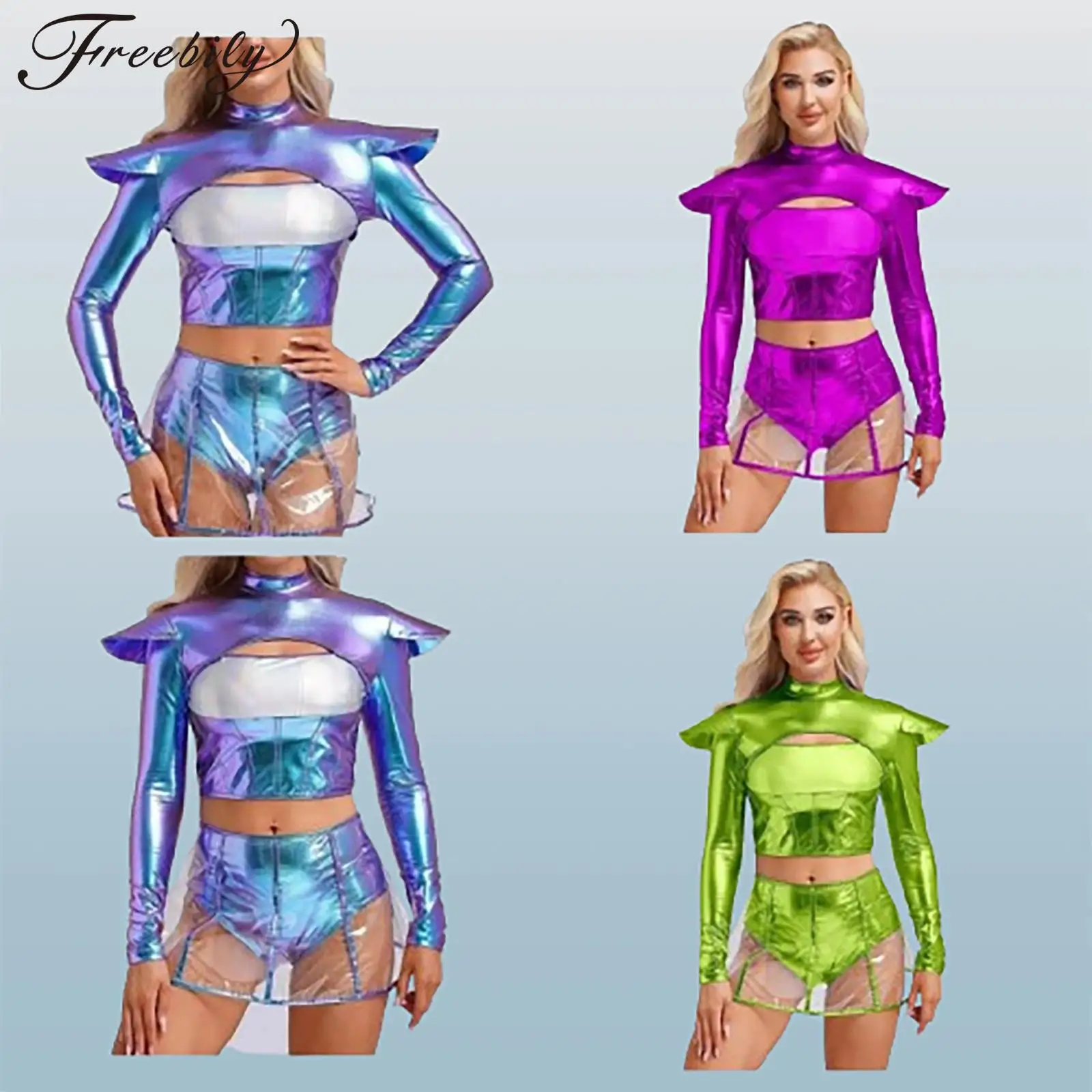 DPois Disfraz De Alienígena Para Mujer – Mono Con Lentejuelas Y Falda Tutú, Ideal Para Halloween Y Fiestas Temáticas