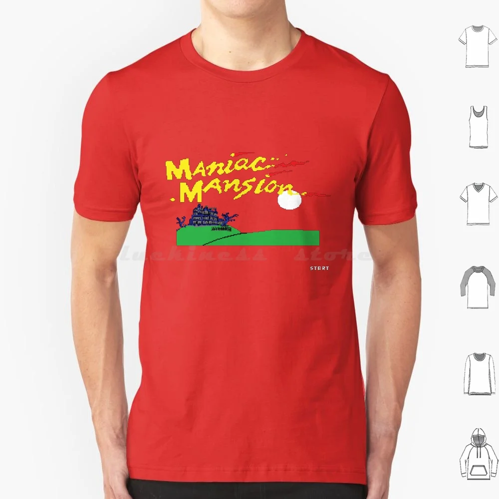 Maniac Mansion C64 T Shirt Big Size 100% Cotone Maniac Mansion C64 Commodore 64 8Bit 16Bit Old School Gamer